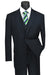 Vinci Men's Banker Navy Pinstripe Suit with Classic-Fit Pleated Pant. - USA Men's Outlet