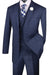 Vinci Men's Blue Plaid Suit: 2-Btn Double-Breast Vest - USA Men's Outlet