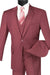 Vinci Men's Burgundy Basic 2-Button Vested Suit - USA Men's Outlet