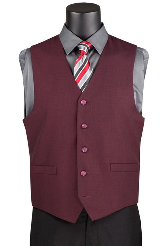 Vinci Men's Burgundy Vest: A Classic Suit Accessory - USA Men's Outlet