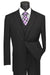 Vinci Men's Classic Banker Pin-Stripe Vested Suit Pant, Pleated Fit, Black - USA Men's Outlet