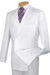 "Vinci Men's Classic Double-Breasted White Poplin Suit" - USA Men's Outlet