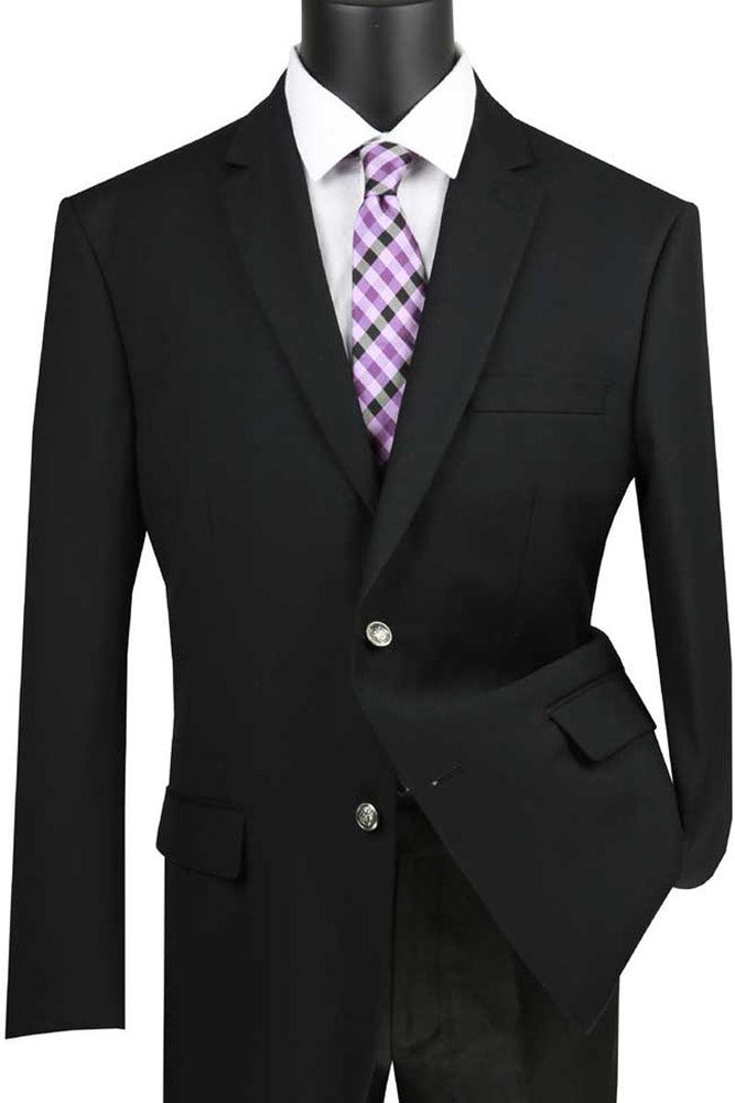 Vinci Men's Classic-Fit 2-Button Dress Blazer Jacket in Black - USA Men's Outlet