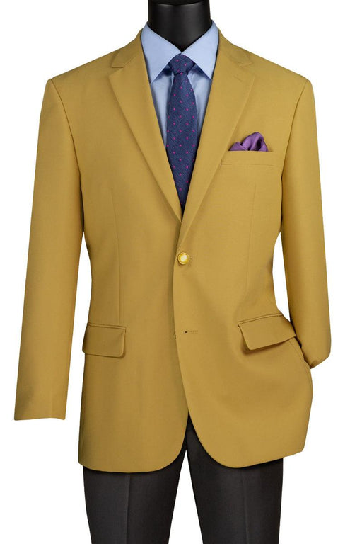 Vinci Men's Classic Fit Gold Poplin Sport Coat Blazer - USA Men's Outlet