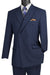 Vinci Men's Classic Navy Poplin Double-Breasted Suit - USA Men's Outlet