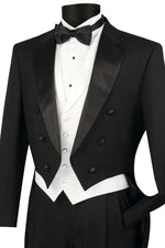 Vinci Men's Classic Wedding Tail Tuxedo in Black - Elegant Mensattire