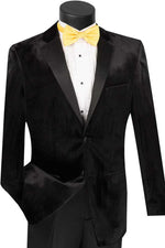Vinci Men's Designer Velvet Tuxedo - Black for Proms & Weddings - Elegant Mensattire