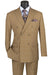 "Vinci Men's Double-Breasted Plaid Suit - Camel Bold Windowpane" - USA Men's Outlet