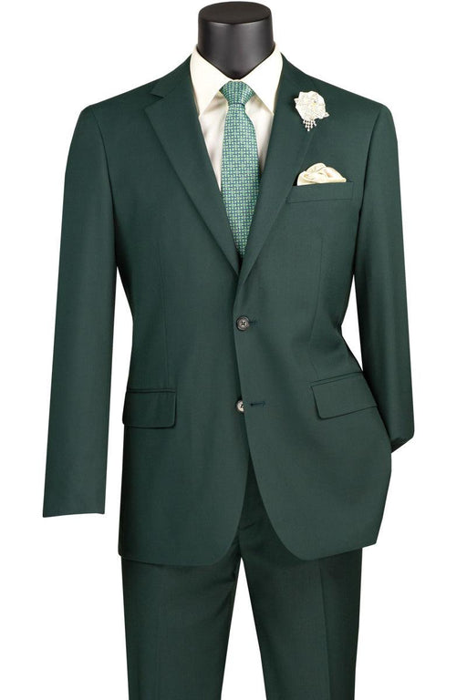 Vinci Men's Green Modern Fit 2-Button Suit - USA Men's Outlet