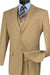 Vinci Men's Khaki 2-Button Vested Suit: Elegant & Classy - USA Men's Outlet