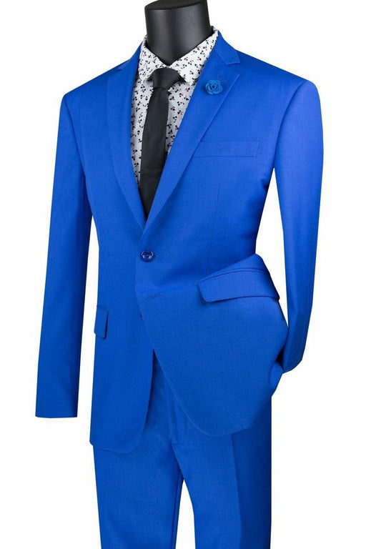 "Vinci Men's Modern-Fit 2-Button Royal Suit" - USA Men's Outlet