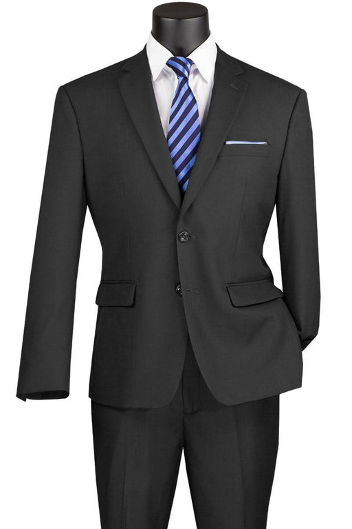 Vinci Men's Modern-Fit Black 2-Button Suit - USA Men's Outlet