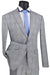 Vinci Men's Modern Fit Plaid Grey Suit w/Peak Lapel - USA Men's Outlet