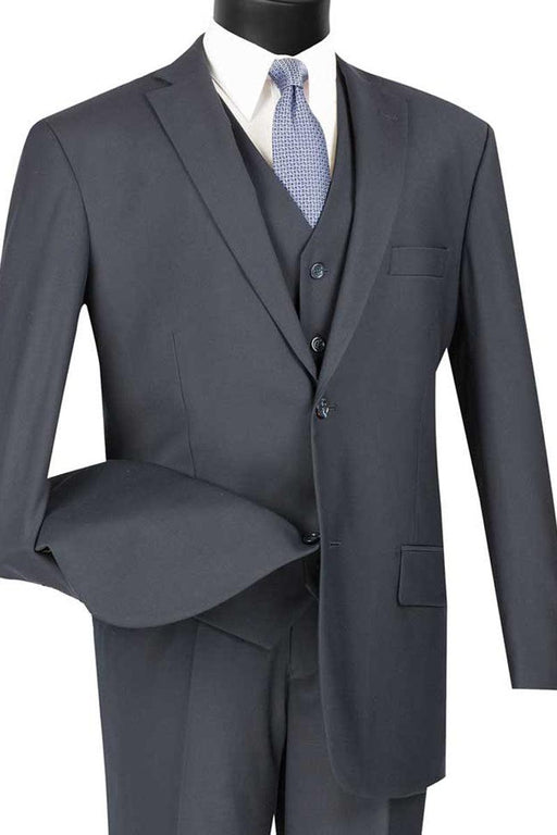 Vinci Men's Navy 2-Btn Vest Suit: Elegant & Stylish - USA Men's Outlet