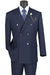 "Vinci Men's Navy Blue Windowpane Plaid Double-Breasted Suit" - USA Men's Outlet