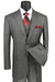 Vinci Men's Pinstripe Suit: Classic Fit, Pleated Pants, Gray - USA Men's Outlet