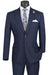 Vinci Men's Plaid Navy 2-Btn Modern Fit Peak Lapel Suit - USA Men's Outlet