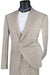 Vinci Men's Plaid Peak Lapel 2-Button Modern Fit Suit - Tan - USA Men's Outlet