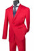 Vinci Men's Red Modern Fit 2-Button Suit - USA Men's Outlet