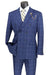 "Vinci Men's Refined Double-Breasted Windowpane Plaid Suit in Blue" - USA Men's Outlet