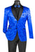 Vinci Men's Royal Blue Slim Jacquard Tonal Paisley Prom Blazer - USA Men's Outlet