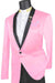 Vinci Men's Shiny Satin Tux Jacket | Slim Fit, One Button, Pink - USA Men's Outlet