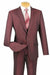 Vinci Men's Slim Cut Travel-Ready Stretch Suit in Burgundy - USA Men's Outlet