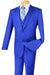 Vinci Men's Slim Fit 2Btn Vested Blue Suit - USA Men's Outlet