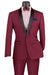 Vinci Men's Slim Fit Burgundy Shawl Collar Tuxedo - USA Men's Outlet