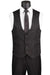 Vinci Men's Slim Fit Paisley Black Vested Wedding Tuxedo - USA Men's Outlet