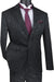 Vinci Men's Slim Fit Shiny Paisley Black Wedding/Prom Suit - USA Men's Outlet