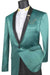 Vinci Men's Slim-Fit Teal Satin Tuxedo Jacket, 1-Button Shine - USA Men's Outlet