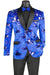 Vinci Men's Slim Velvet Paisley Sequin Floral Dinner Jacket, Royal Blue - USA Men's Outlet