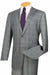 "Vinci Men's Summer Glen Plaid Grey Business Suit - Modern Fit" - USA Men's Outlet