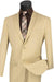 "Vinci Men's Tan 2-Button Slim Fit Poplin Suit" - USA Men's Outlet