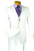 Vinci Men's White Basic 2-Button Vested Slim-Fit Suit - USA Men's Outlet