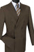 Vinci Mens Brown Classic Double Breasted Suit - USA Men's Outlet