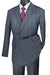 Vinci Mens Suit: Grey Double Breasted Windowpane Plaid - USA Men's Outlet