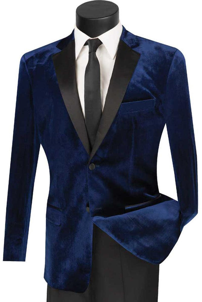 "Vinci Navy Velvet Prom & Wedding Tuxedo: Mens Designer Style" - USA Men's Outlet