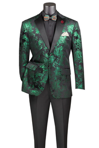 Posh Paisley Velvet Emerald Tuxedo Jacket