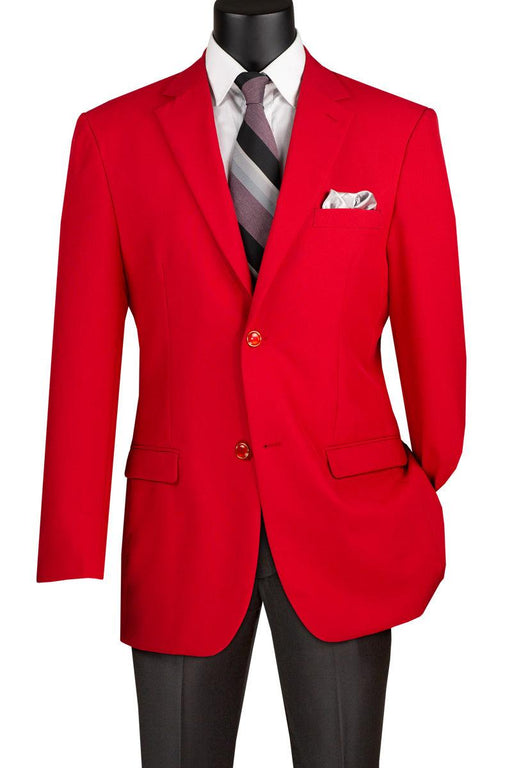 Vinci Red Classic-Fit Poplin Club Sport Blazer - USA Men's Outlet