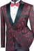 Vinci Red Paisley Embroidered Regular Fit Sport Coat Tuxedo - USA Men's Outlet