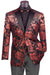 Vinci Red Paisley Velvet Foil Tux Smoking Jacket - USA Men's Outlet