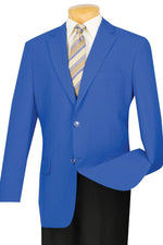 "Vinci Royal Blue Poplin Club Sport Coat | Elegant Classic Fit Blazer" - USA Men's Outlet