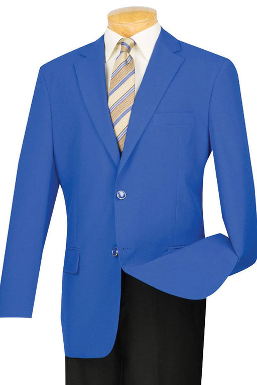 "Vinci Royal Blue Poplin Club Sport Coat | Elegant Classic Fit Blazer" - USA Men's Outlet