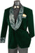 Vinci Velvet Prom Jacket with Glitter Lapel, Emerald Hunter Green - USA Men's Outlet