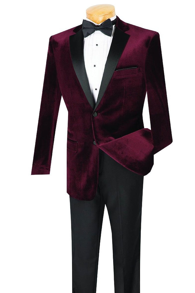 "Velvet" Wine Tuxedo (2-Piece Set)