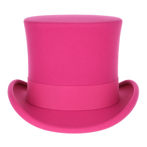 Victorian Steampunk Top Hat - 1800 19th Century - Dressy Loden Felt Top Hot Pink Fuschia Hat