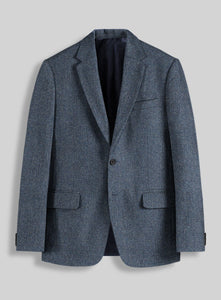 Mens Heritage Blue Herringbone Jacket – Timeless Tweed Sport Coat