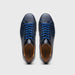 Zelli Vivo Tumbled Calfskin Sneakers in Navy with Contrast Soles